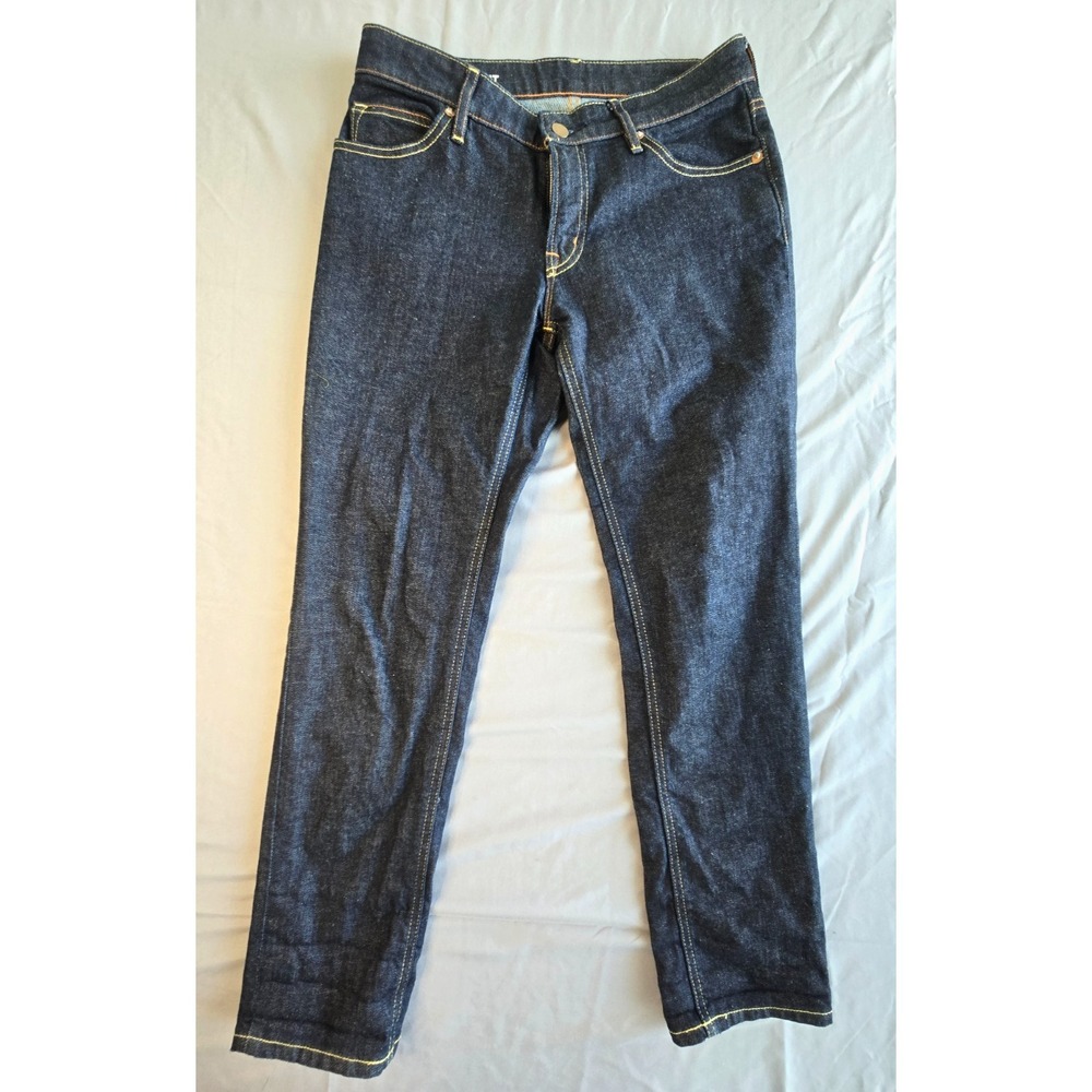 Muji Raw Japanese Denim Y2K Grunge Rock Low Rise Bootcut Indigo Dark Wash